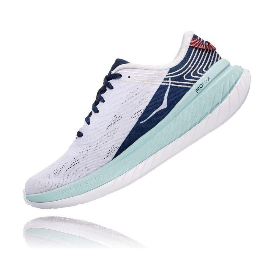 Men's Hoka Carbon X Sneakers White / Blue | ZA-80VDIPE