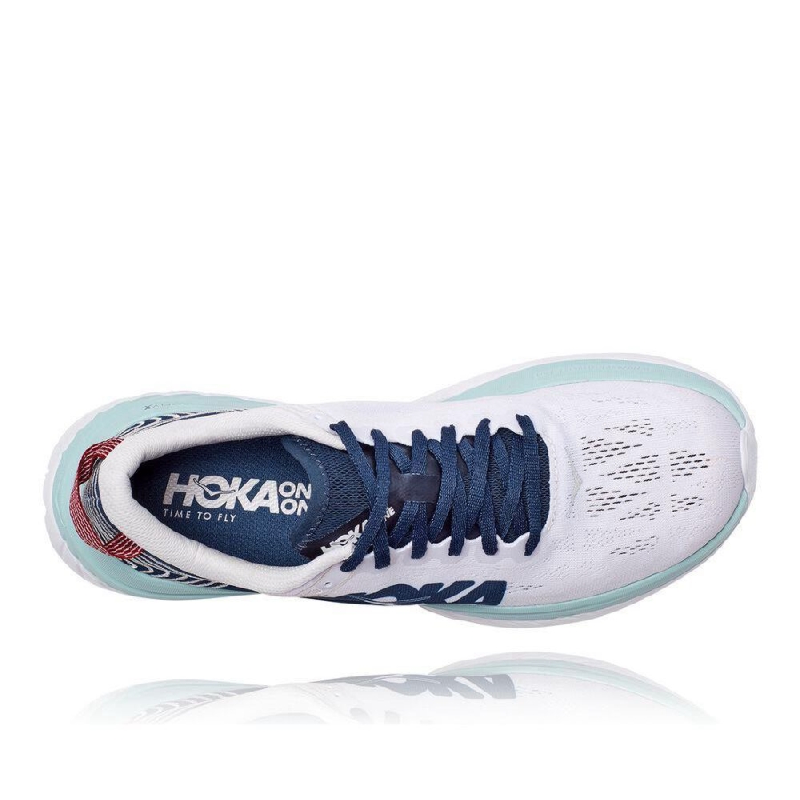 Men's Hoka Carbon X Sneakers White / Blue | ZA-80VDIPE