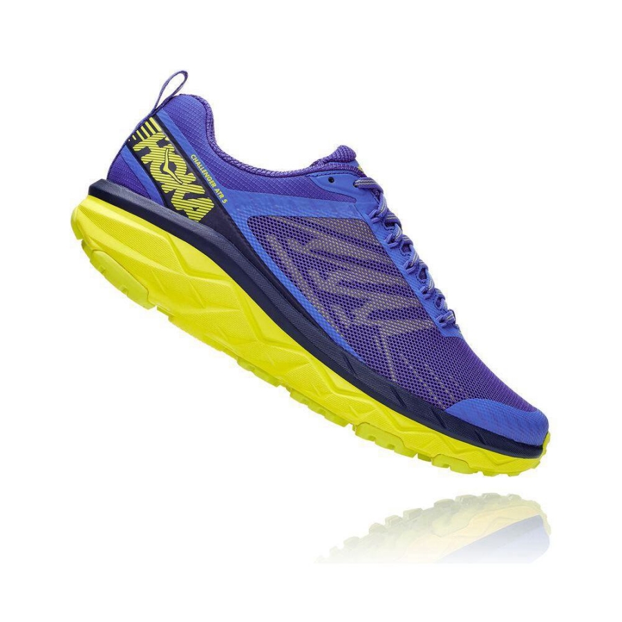 Men's Hoka Challenger ATR 5 Hiking Shoes Blue / Yellow | ZA-84BFKCZ