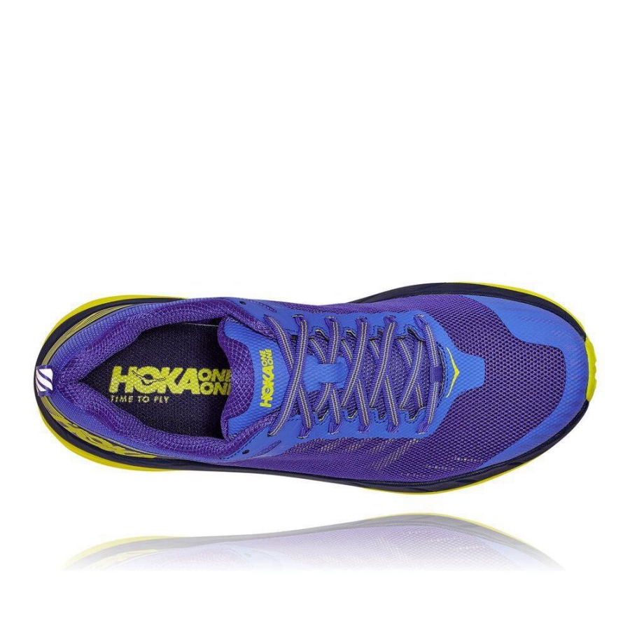 Men's Hoka Challenger ATR 5 Hiking Shoes Blue / Yellow | ZA-84BFKCZ