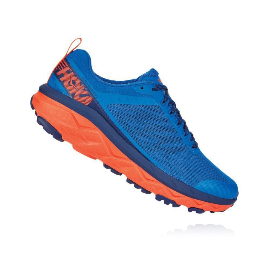 Men's Hoka Challenger ATR 5 Hiking Shoes Blue / Red | ZA-97UKAHS