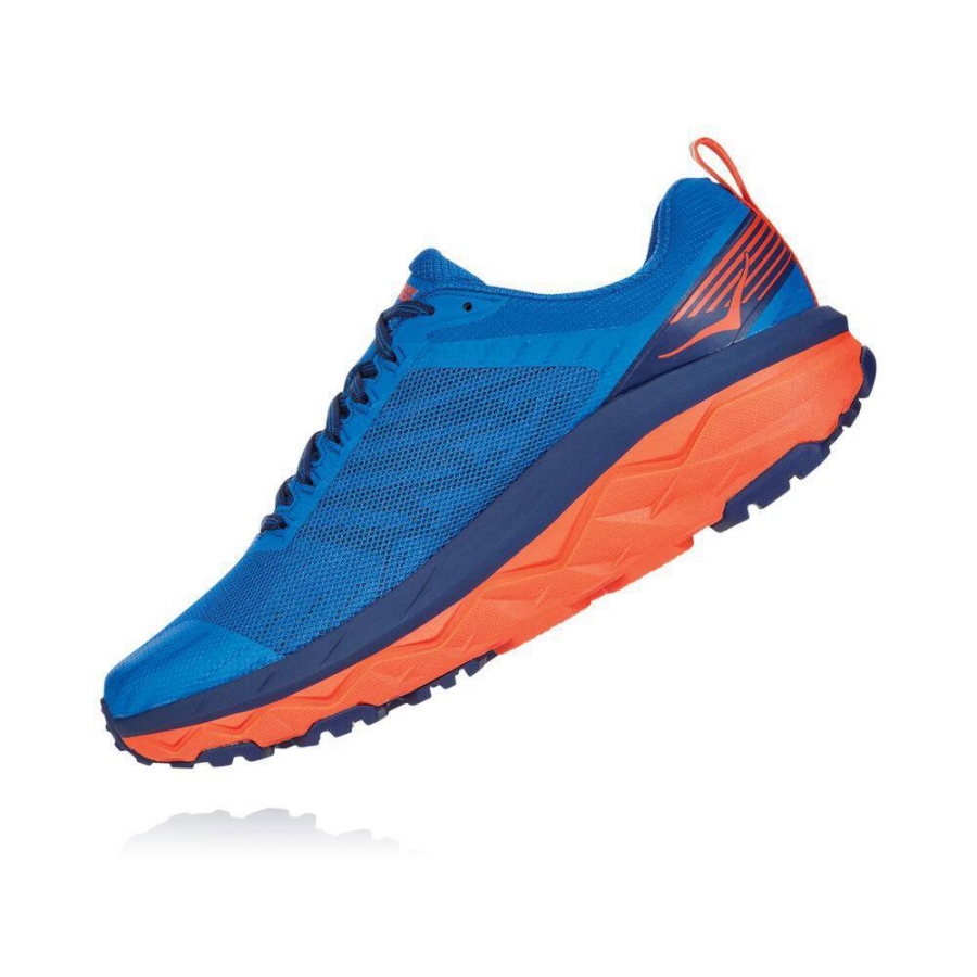 Men's Hoka Challenger ATR 5 Hiking Shoes Blue / Red | ZA-97UKAHS