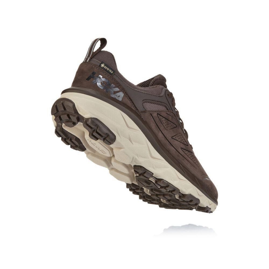 Men's Hoka Challenger Low GORE-TEX Hiking Shoes Brown / White | ZA-64SNXWY