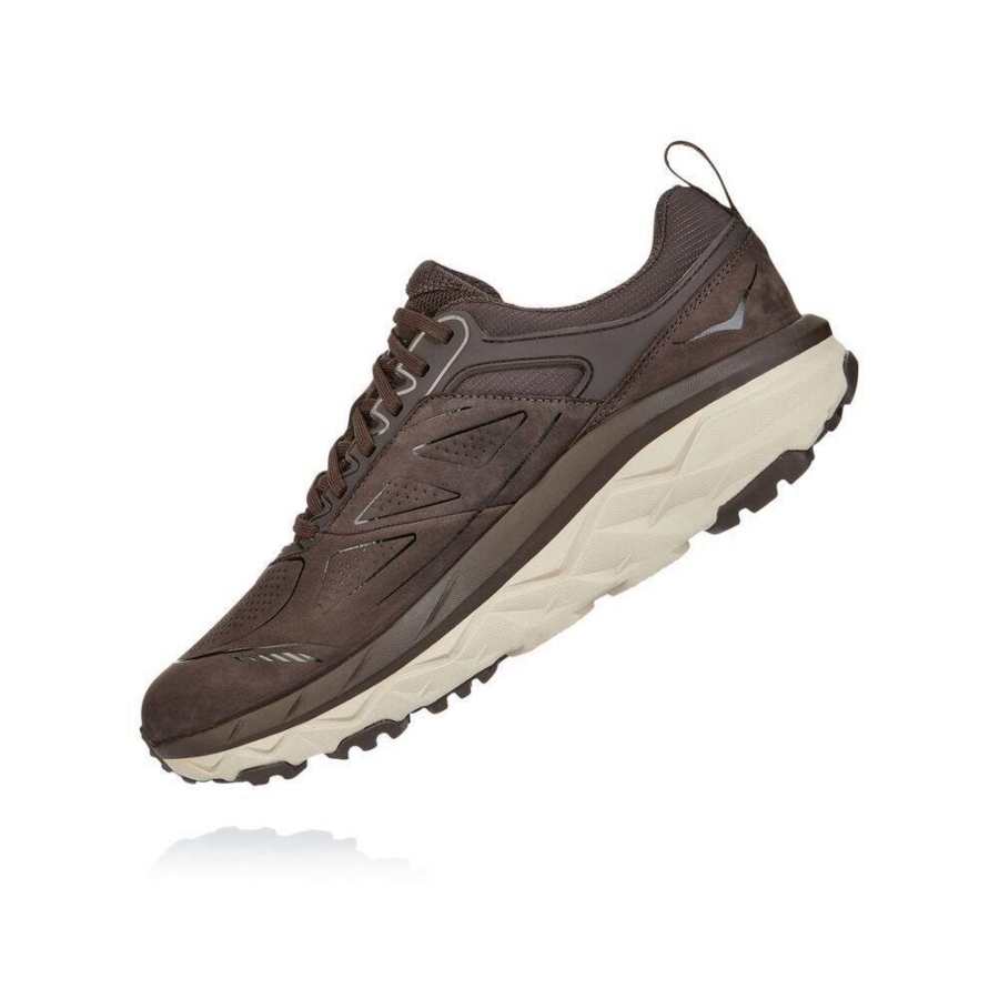 Men's Hoka Challenger Low GORE-TEX Hiking Shoes Brown / White | ZA-64SNXWY