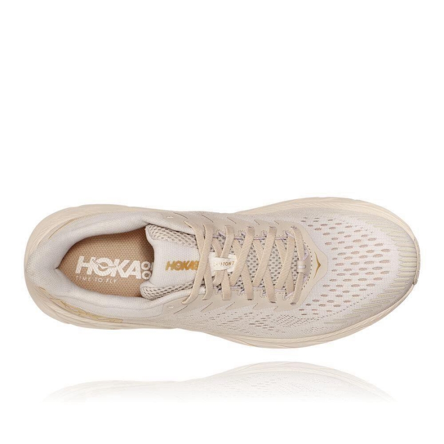 Men's Hoka Clifton 7 Road Running Shoes Beige | ZA-02CEASZ