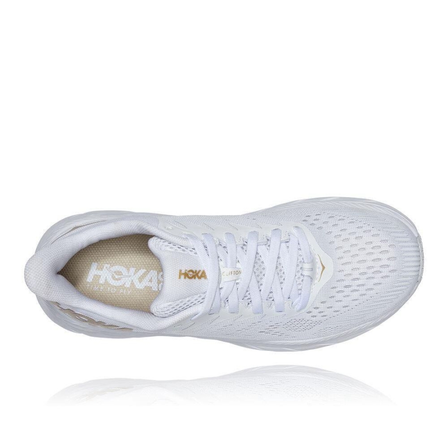 Men's Hoka Clifton 7 Road Running Shoes White / Gold | ZA-02PIQHY