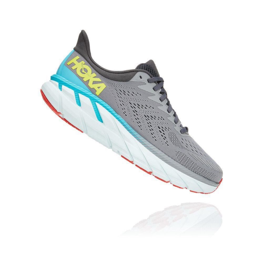 Men's Hoka Clifton 7 Road Running Shoes Grey | ZA-27VSEKU