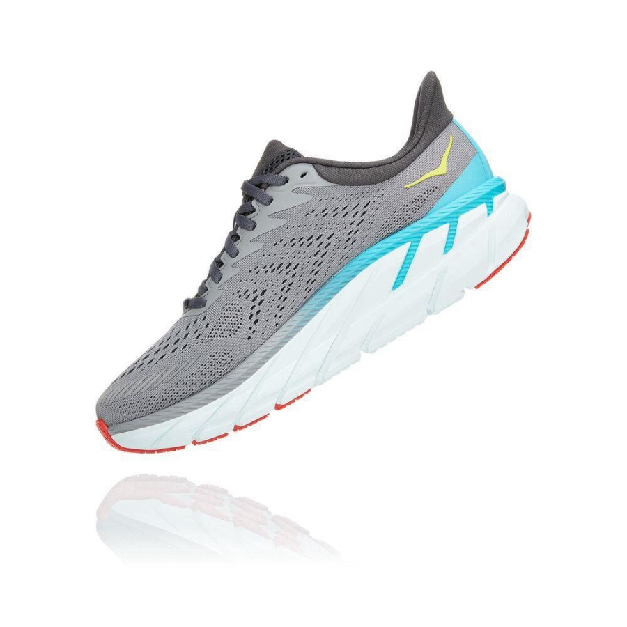 Men's Hoka Clifton 7 Road Running Shoes Grey | ZA-27VSEKU