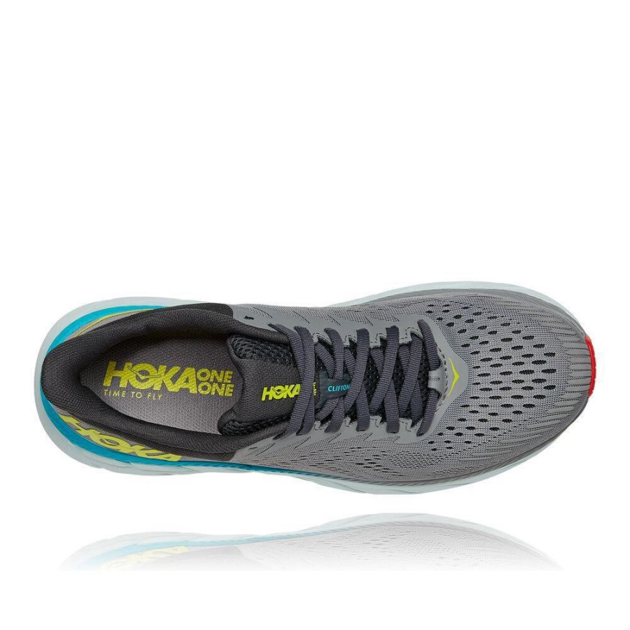 Men's Hoka Clifton 7 Road Running Shoes Grey | ZA-27VSEKU