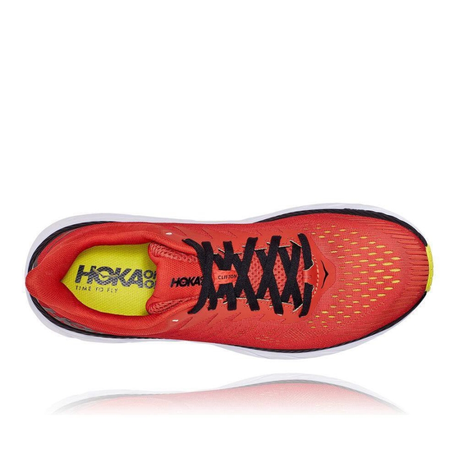 Men's Hoka Clifton 7 Road Running Shoes Red / Black | ZA-50DGEIS