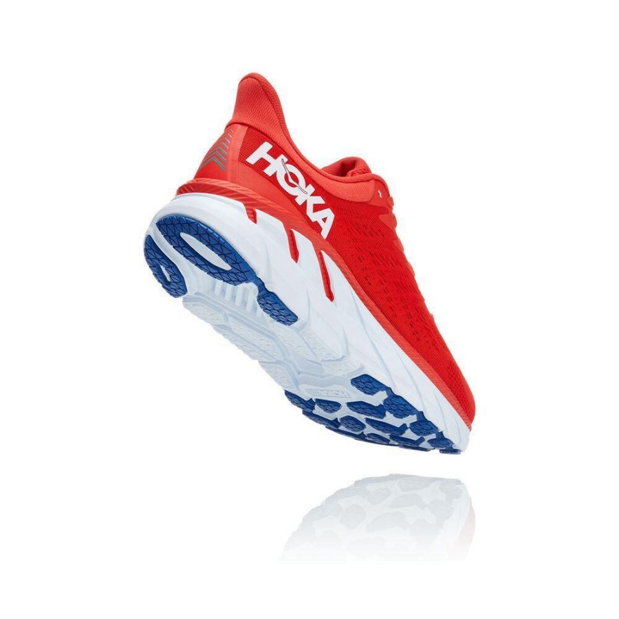 Men's Hoka Clifton 7 Road Running Shoes Red | ZA-78AJMRG