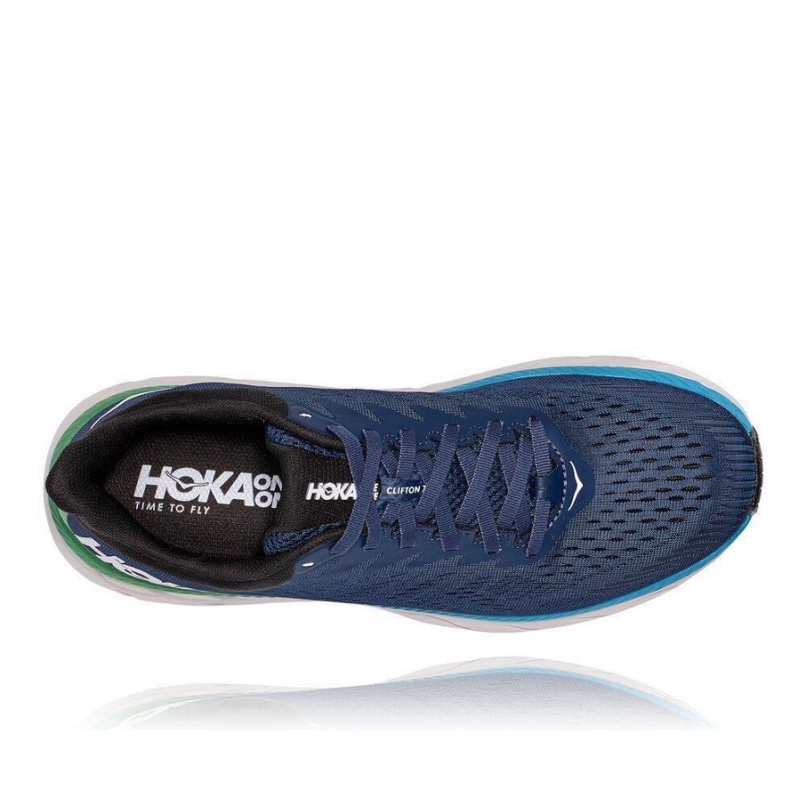 Men's Hoka Clifton 7 Running Shoes Navy | ZA-54GYILJ