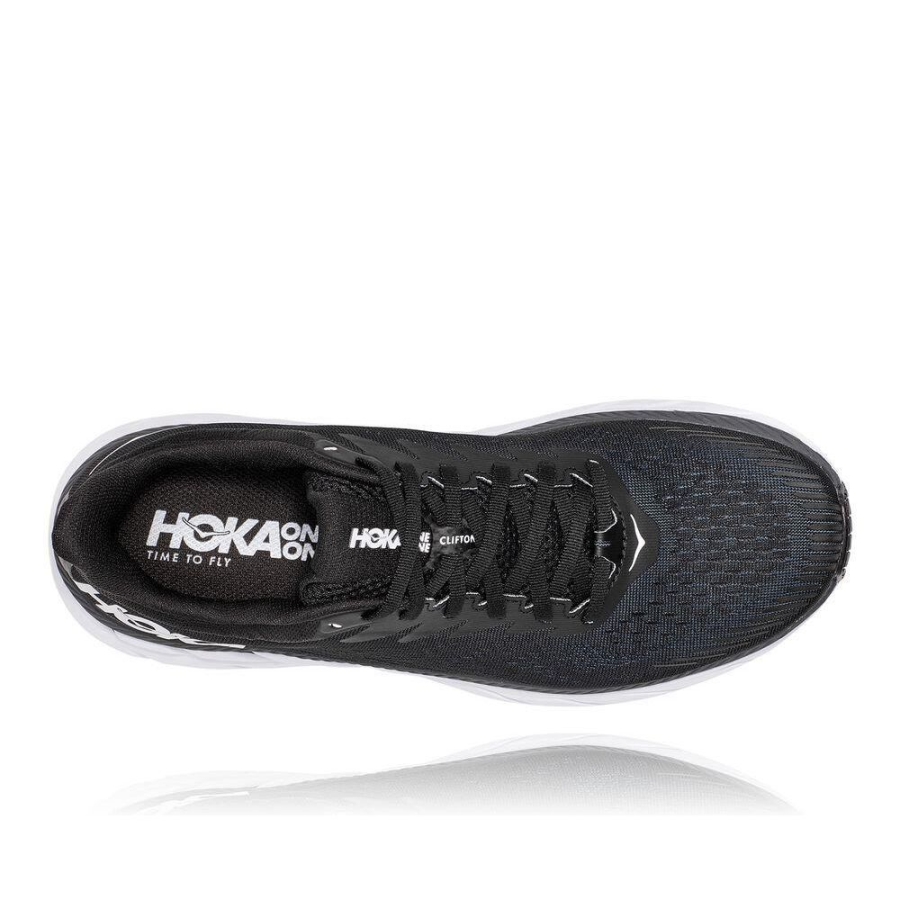 Men's Hoka Clifton 7 Sneakers Black / White | ZA-65XBEMS