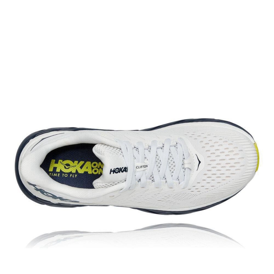 Men's Hoka Clifton 7 Sneakers White / Navy | ZA-97MDATL