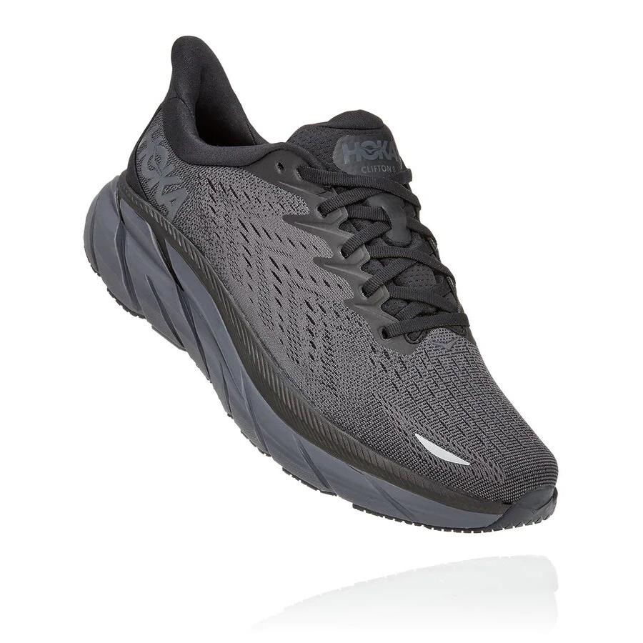Men\'s Hoka Clifton 8 Road Running Shoes Black | ZA-06HPNKC