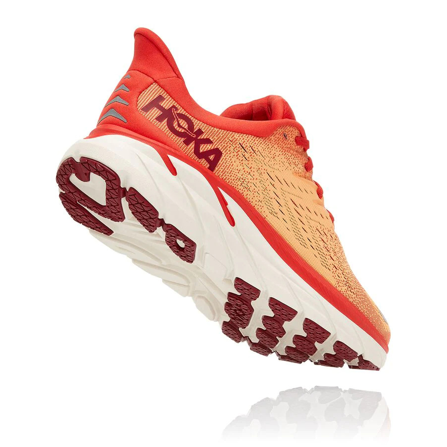 Men's Hoka Clifton 8 Road Running Shoes Orange | ZA-36YXJTR