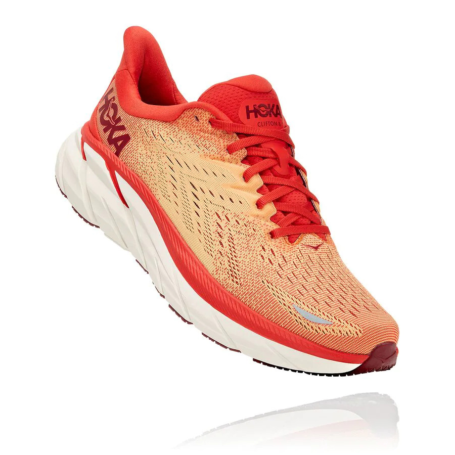 Men\'s Hoka Clifton 8 Road Running Shoes Orange | ZA-36YXJTR
