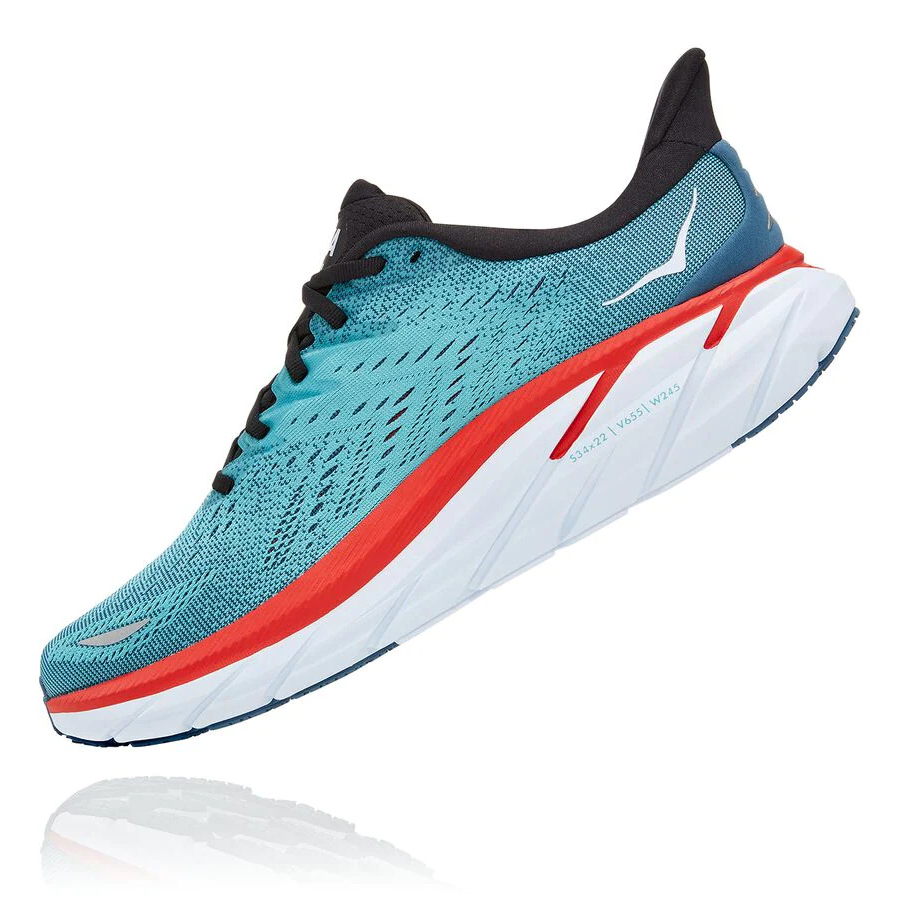 Men's Hoka Clifton 8 Road Running Shoes Blue | ZA-70KPWDI