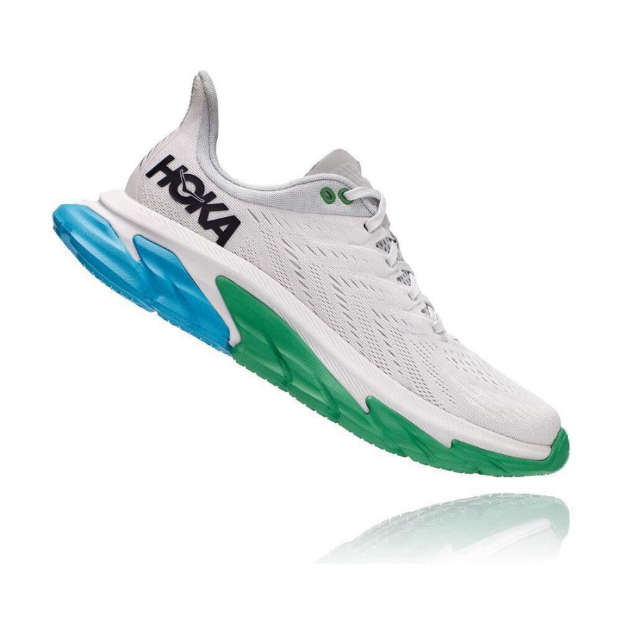 Men's Hoka Clifton Edge Road Running Shoes White / Green | ZA-03TNZUB