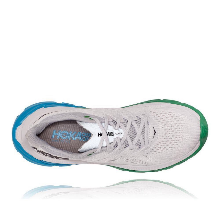 Men's Hoka Clifton Edge Road Running Shoes White / Green | ZA-03TNZUB