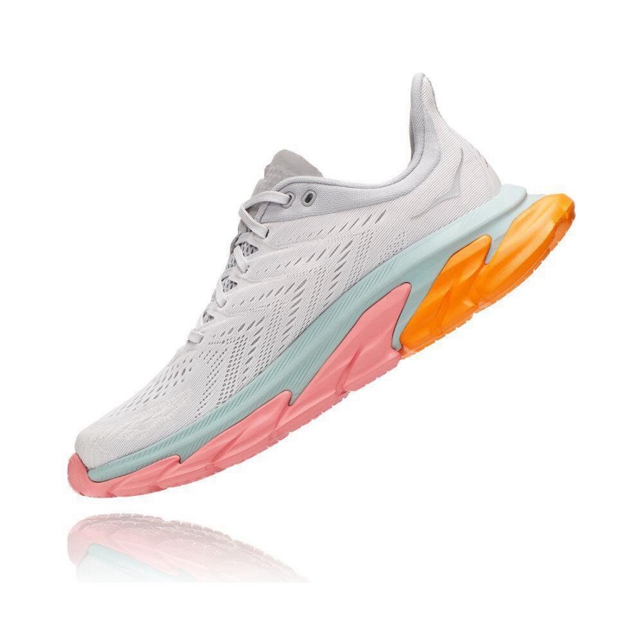 Men's Hoka Clifton Edge Road Running Shoes White / Pink | ZA-23DZMPV