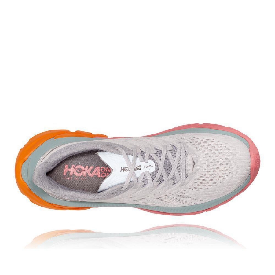 Men's Hoka Clifton Edge Road Running Shoes White / Pink | ZA-23DZMPV