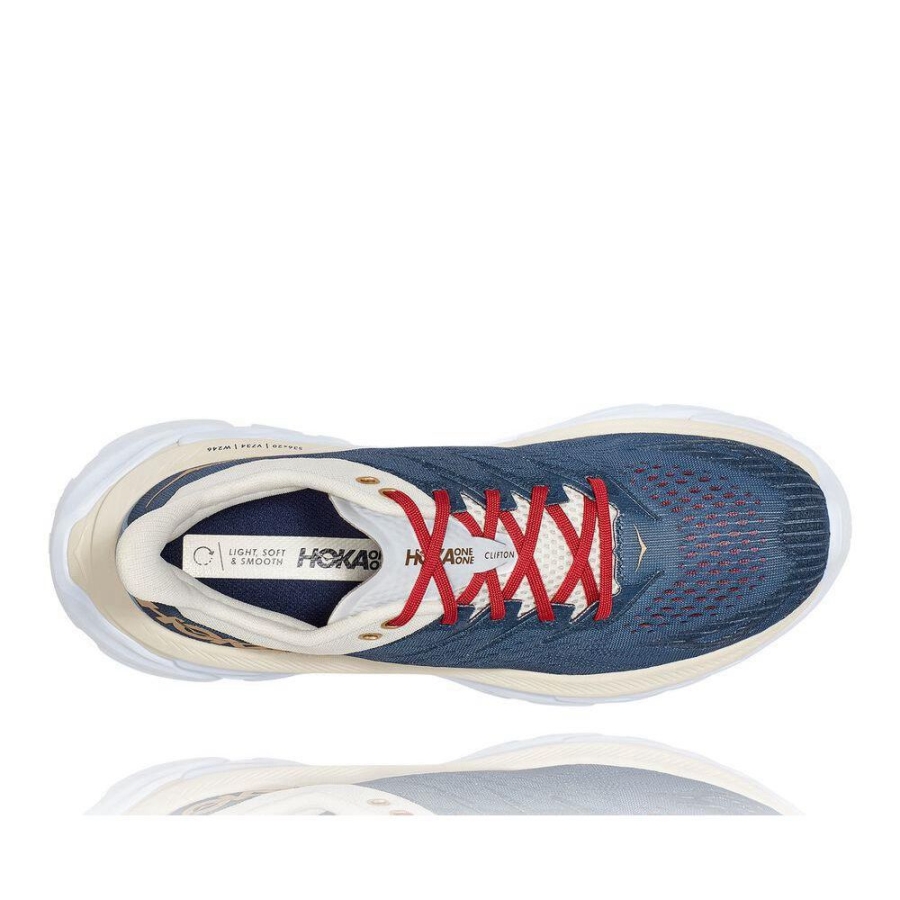 Men's Hoka Clifton Edge Road Running Shoes Navy / White | ZA-57GEBUQ