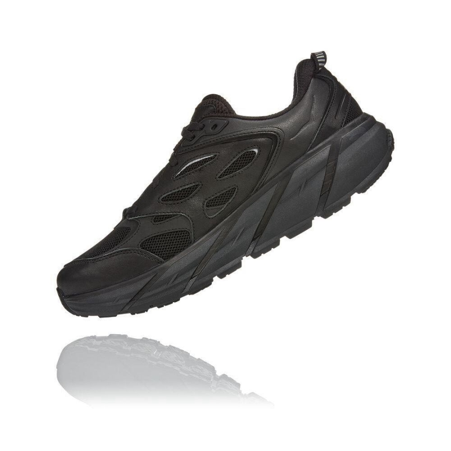 Men's Hoka Clifton L Walking Shoes Black | ZA-10DFCJS