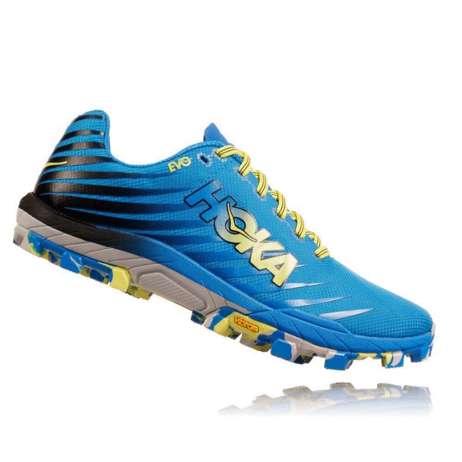 Men's Hoka EVO Jawz Trail Running Shoes Blue | ZA-60HJZUO