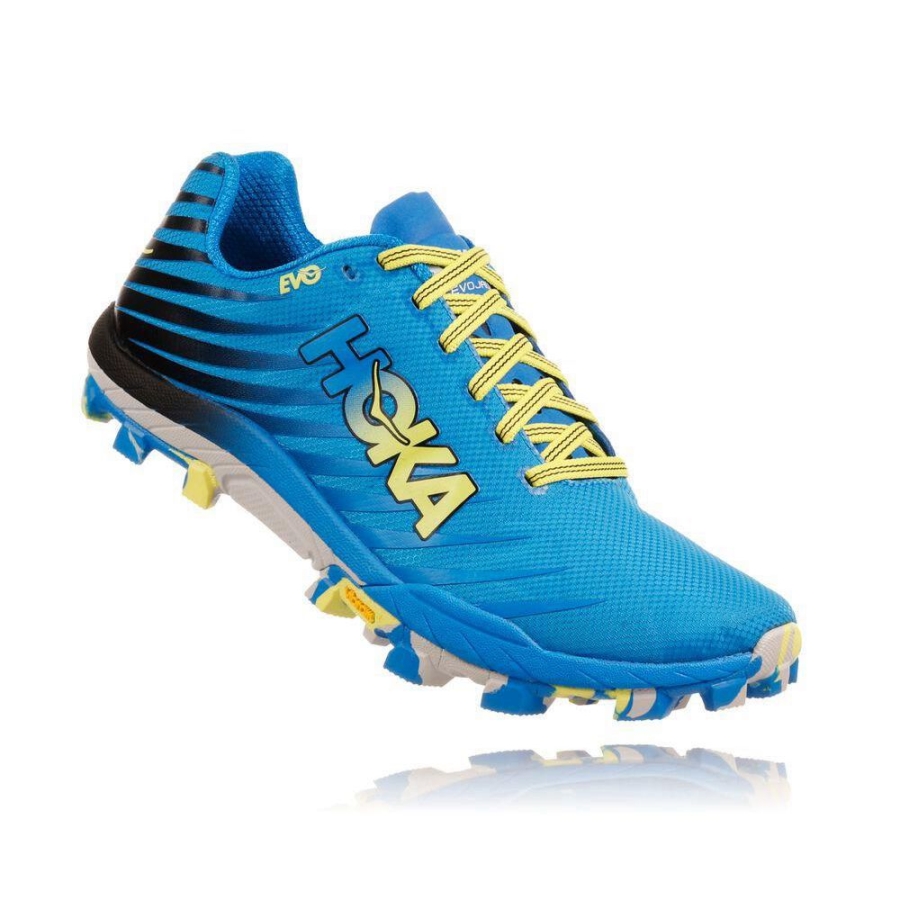 Men\'s Hoka EVO Jawz Trail Running Shoes Blue | ZA-60HJZUO