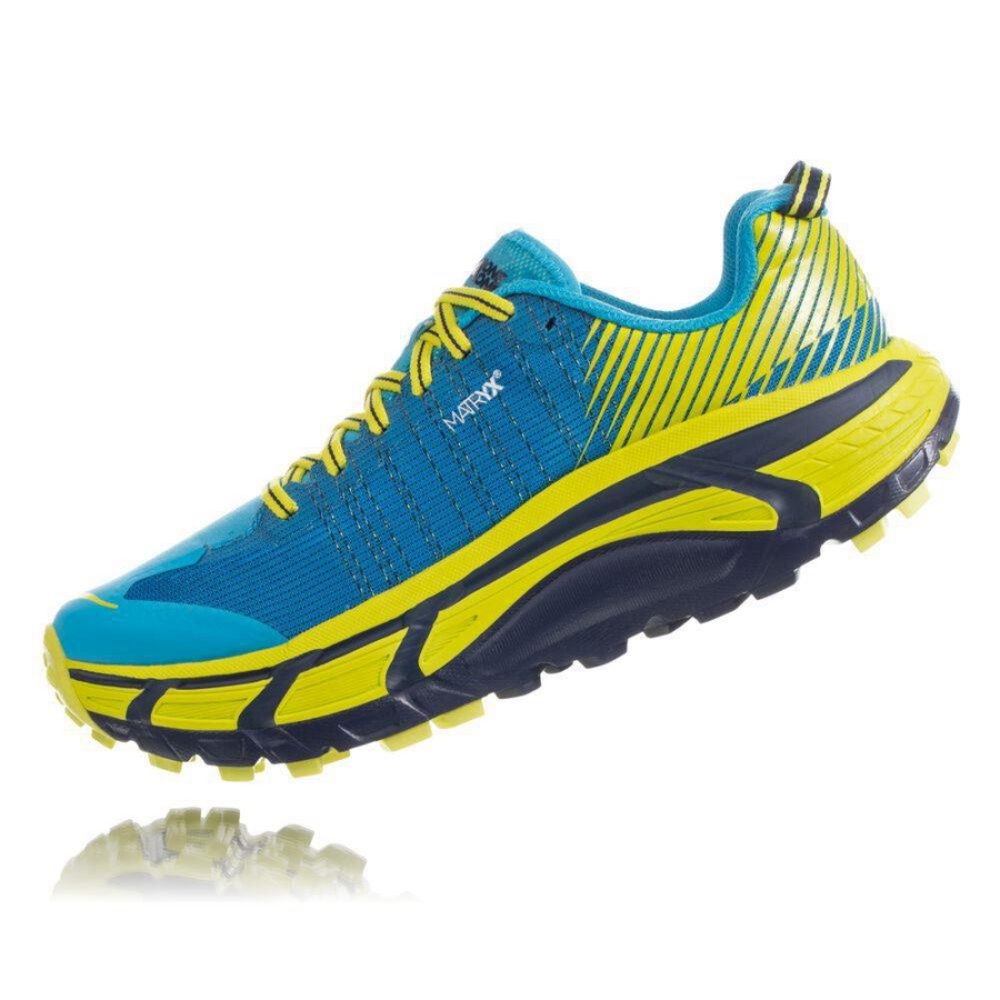 Men's Hoka EVO Mafate 2 Hiking Shoes Blue / Yellow | ZA-28JPAZE