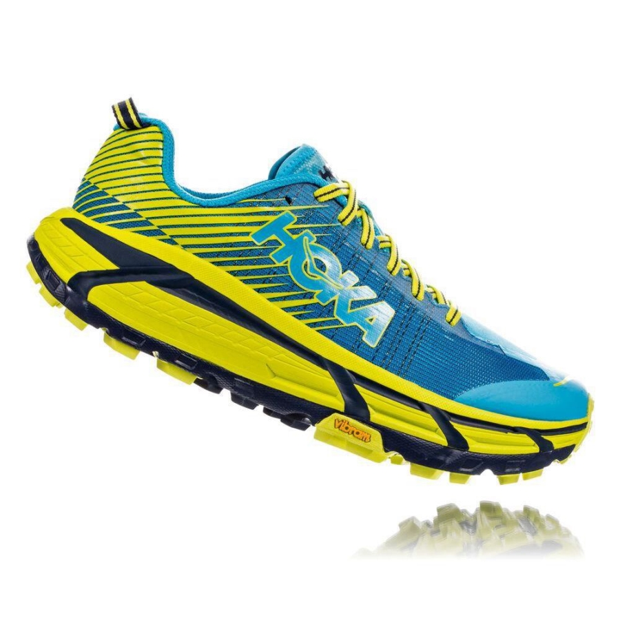 Men's Hoka EVO Mafate 2 Trail Running Shoes Blue / Yellow | ZA-95LPQOU