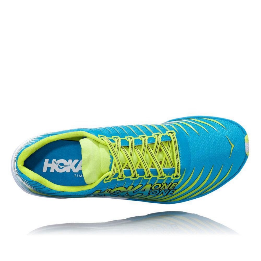 Men's Hoka EVO XC Spikes Shoes Blue / Yellow | ZA-83VLBUD