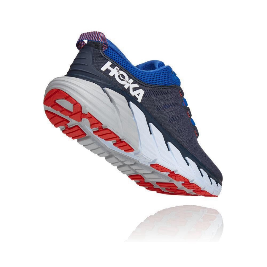 Men's Hoka Gaviota 3 Road Running Shoes Black / Blue | ZA-67LXHFP