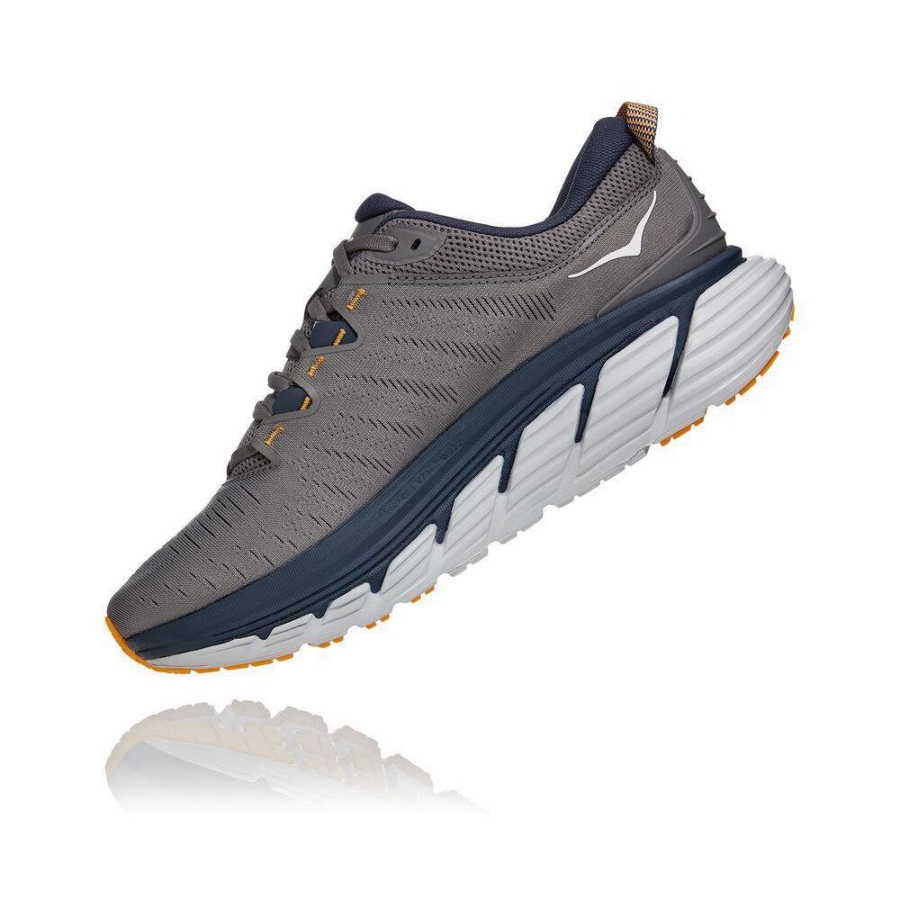 Men's Hoka Gaviota 3 Road Running Shoes Grey | ZA-80XRHQJ