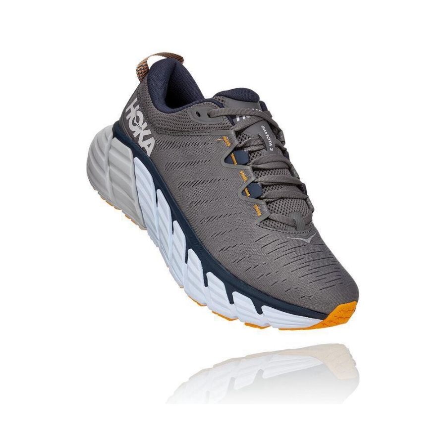 Men\'s Hoka Gaviota 3 Road Running Shoes Grey | ZA-80XRHQJ