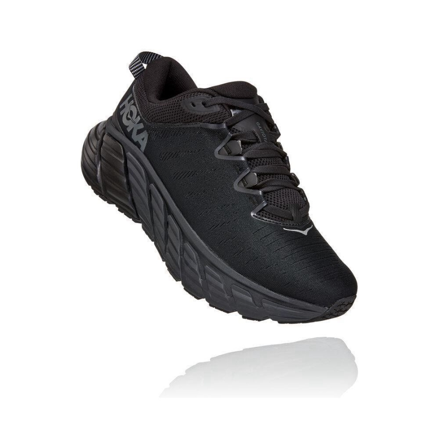 Men\'s Hoka Gaviota 3 Road Running Shoes Black | ZA-84HTGWV