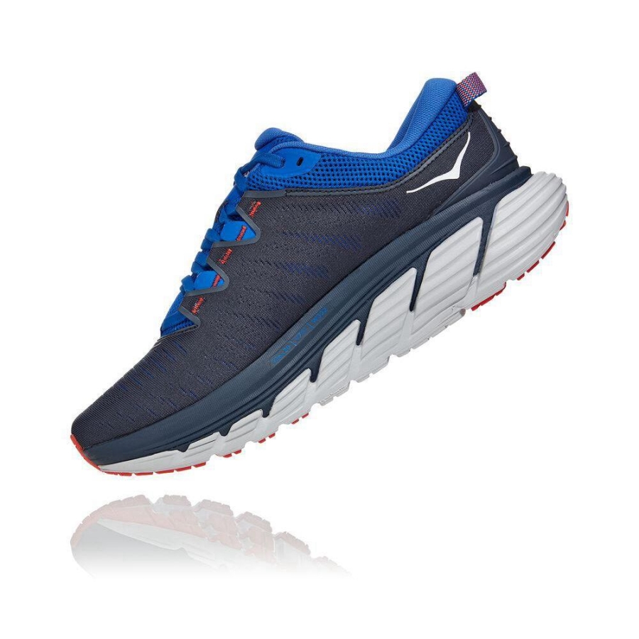 Men's Hoka Gaviota 3 Running Shoes Black / Blue | ZA-09KPCED