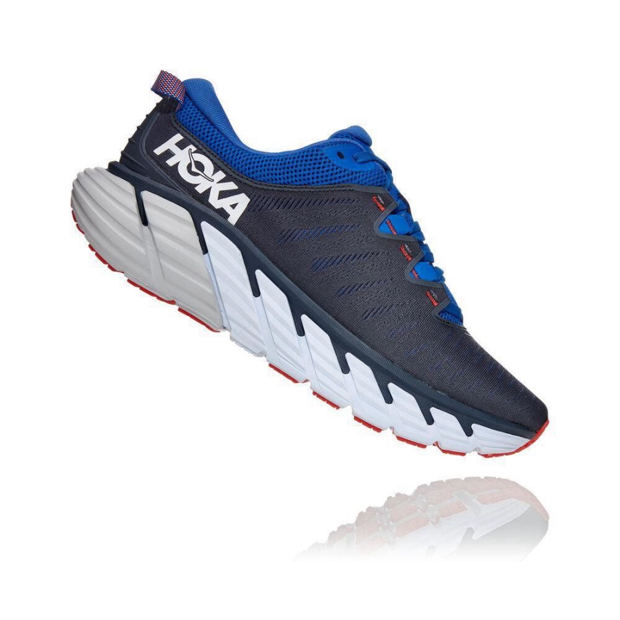 Men's Hoka Gaviota 3 Walking Shoes Black / Blue | ZA-20YCSHZ