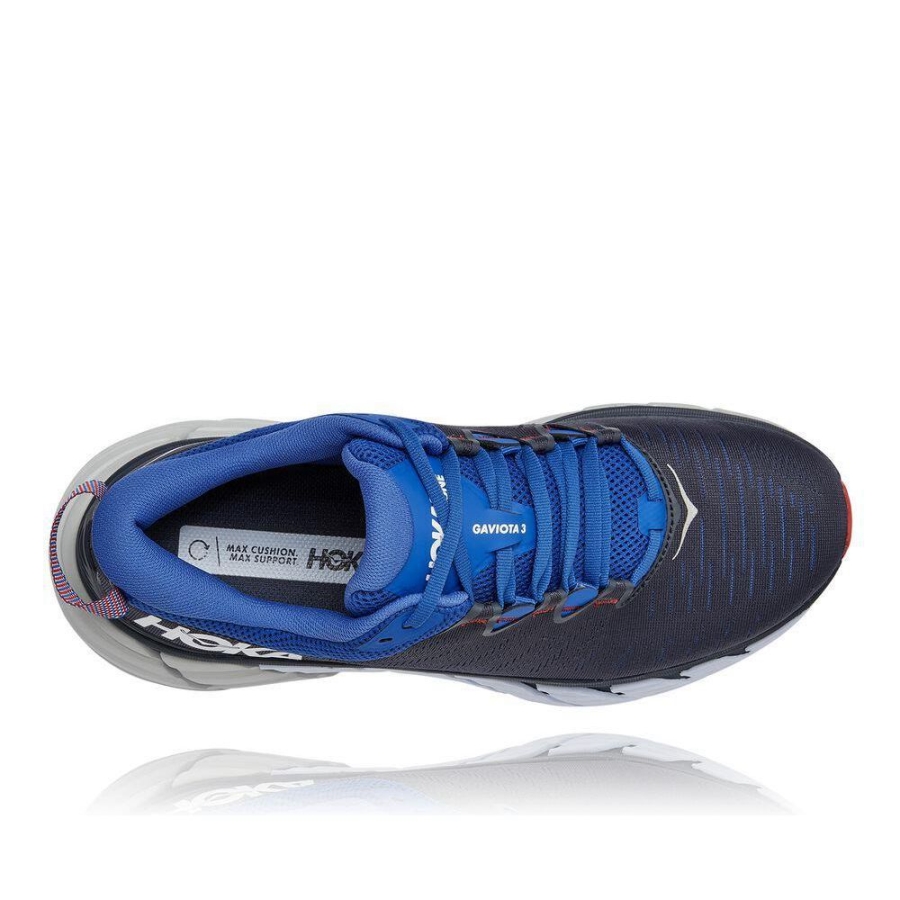 Men's Hoka Gaviota 3 Walking Shoes Black / Blue | ZA-20YCSHZ