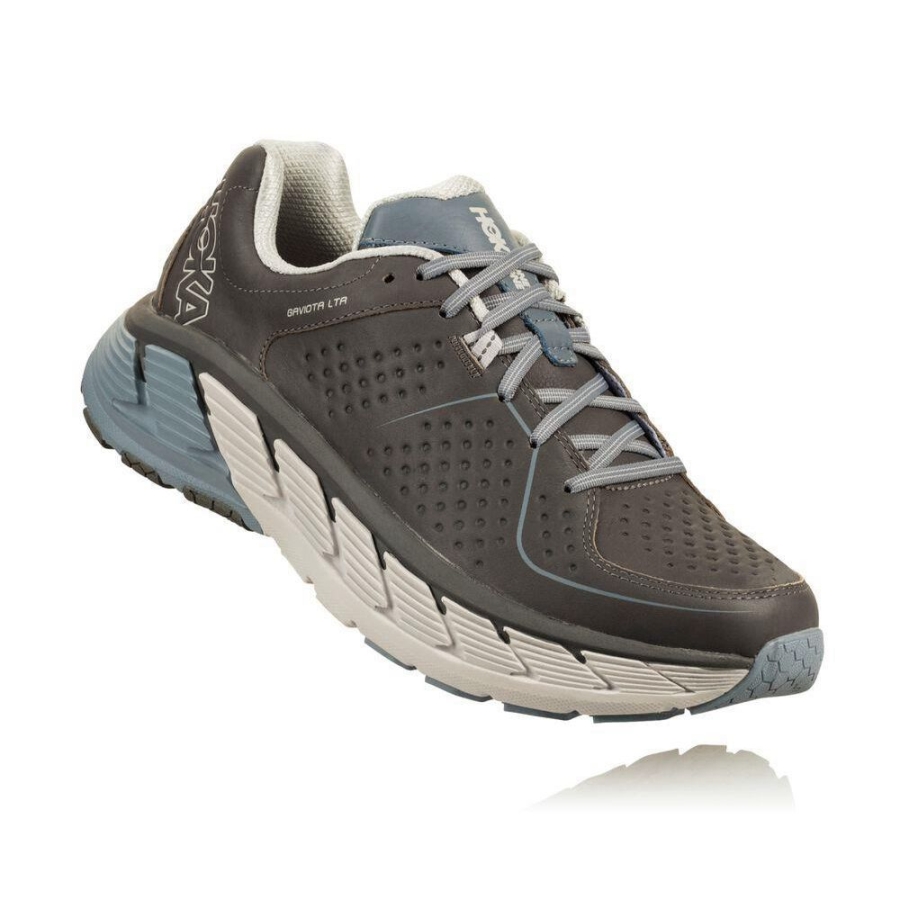 Men\'s Hoka Gaviota Leather Road Running Shoes Grey | ZA-38HQJCT