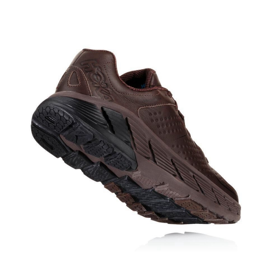 Men's Hoka Gaviota Leather Road Running Shoes Brown | ZA-53QWUBX