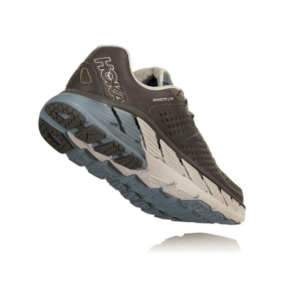 Men's Hoka Gaviota Leather Running Shoes Grey | ZA-03NUYLJ