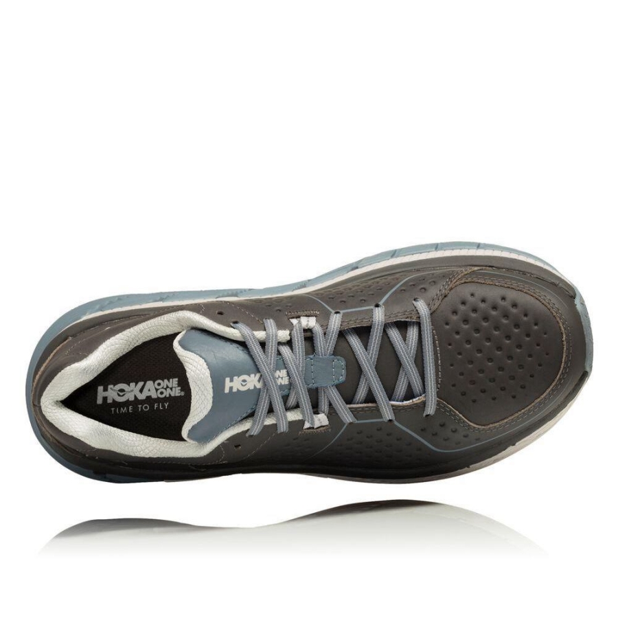 Men's Hoka Gaviota Leather Running Shoes Grey | ZA-03NUYLJ