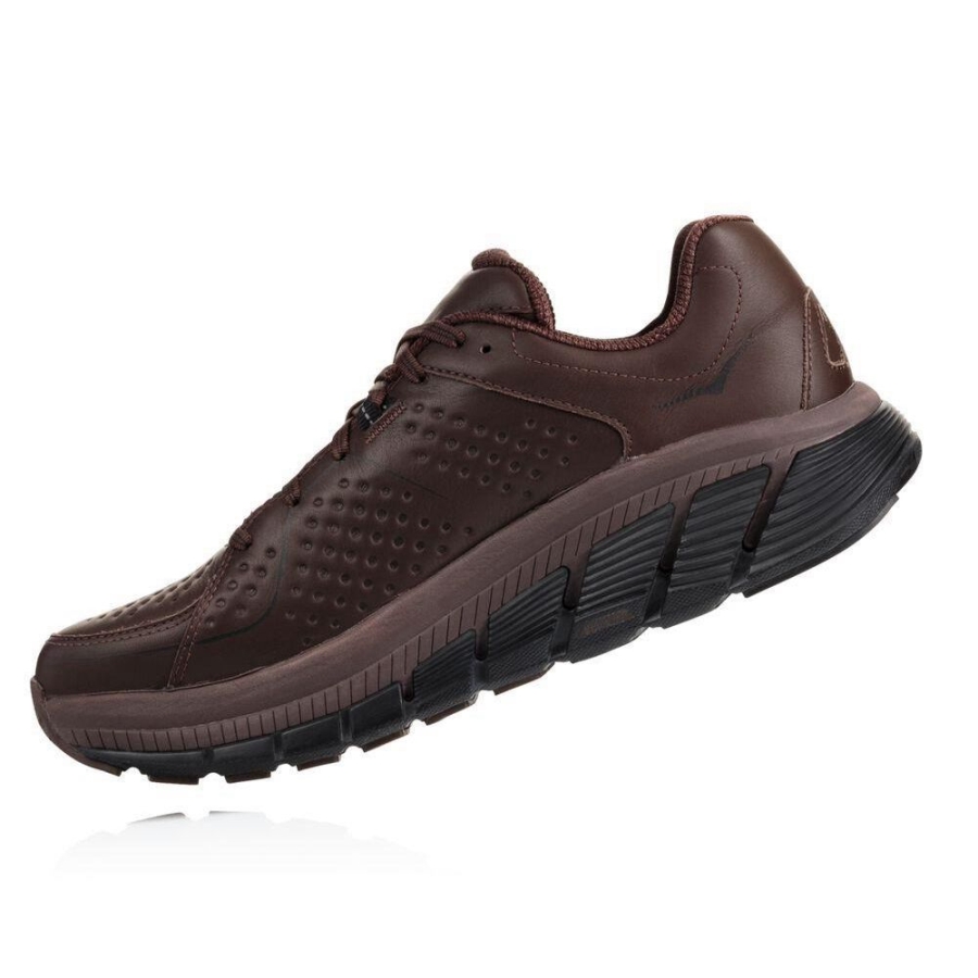 Men's Hoka Gaviota Leather Running Shoes Brown | ZA-24XFQKY