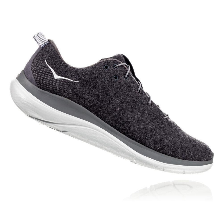 Men's Hoka Hupana Flow Wool Road Running Shoes Dark Grey | ZA-34YHSRU