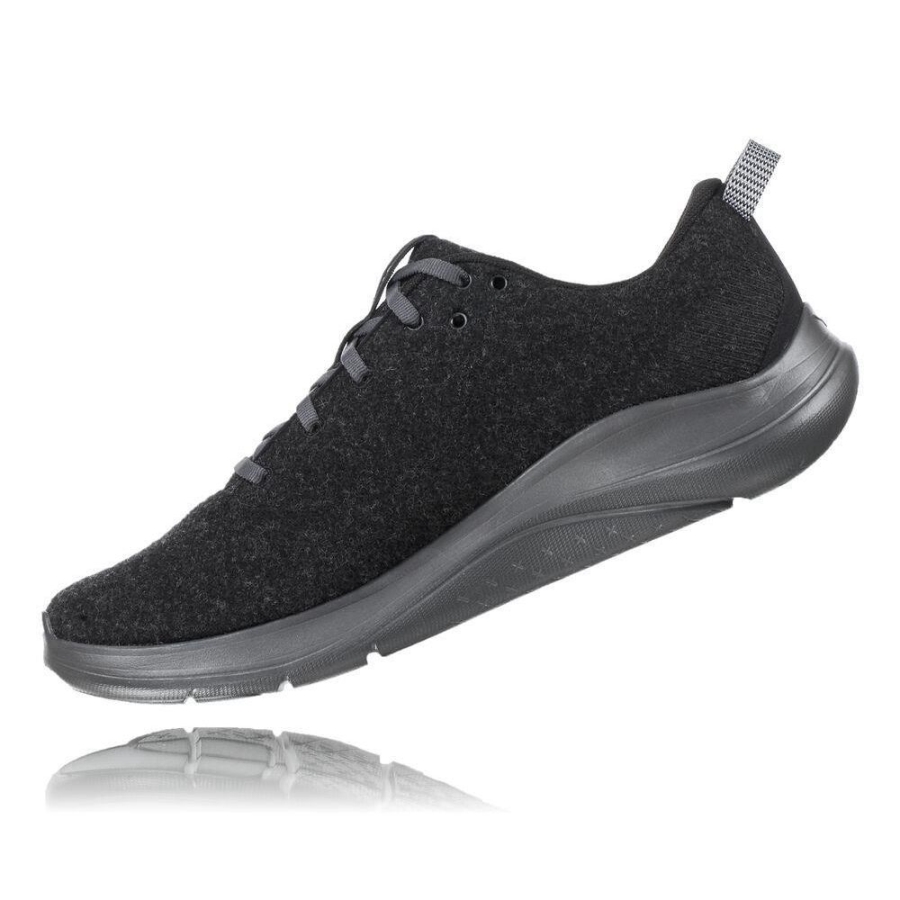 Men's Hoka Hupana Flow Wool Road Running Shoes Black | ZA-50NFZAW