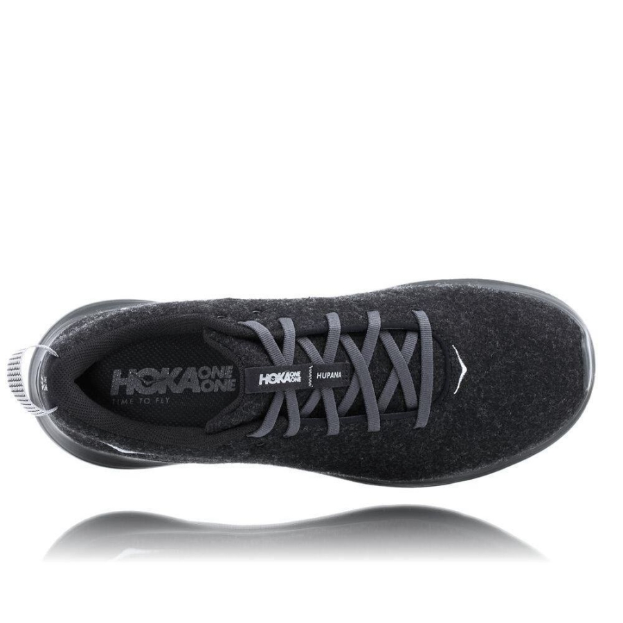 Men's Hoka Hupana Flow Wool Sneakers Black | ZA-61EDNVR