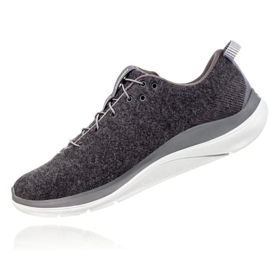 Men's Hoka Hupana Flow Wool Sneakers Dark Grey | ZA-90SDEMZ