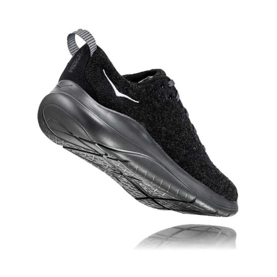 Men's Hoka Hupana Flow Wool Walking Shoes Black | ZA-12XSOCL